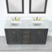Gazsi 60" Double Bathroom Vanity Set with Grain White Composite Stone Countertop - Luxe Vanity & Tub