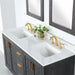 Gazsi 60" Double Bathroom Vanity Set with Grain White Composite Stone Countertop - Luxe Vanity & Tub