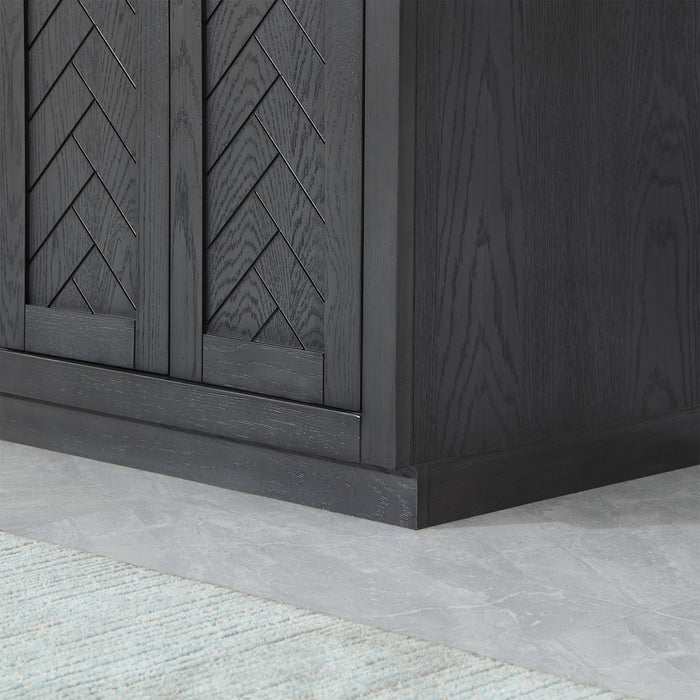 Gazsi 60" Double Bathroom Vanity Set with Grain White Composite Stone Countertop - Luxe Vanity & Tub