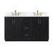 Gazsi 60" Double Bathroom Vanity Set with Grain White Composite Stone Countertop - Luxe Vanity & Tub