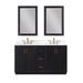 Gazsi 60" Double Bathroom Vanity Set with Grain White Composite Stone Countertop - Luxe Vanity & Tub