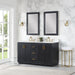 Gazsi 60" Double Bathroom Vanity Set with Grain White Composite Stone Countertop - Luxe Vanity & Tub