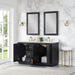 Gazsi 60" Double Bathroom Vanity Set with Grain White Composite Stone Countertop - Luxe Vanity & Tub