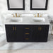 Gazsi 60" Double Bathroom Vanity Set with Grain White Composite Stone Countertop - Luxe Vanity & Tub
