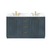 Gazsi 60" Double Bathroom Vanity Set with Grain White Composite Stone Countertop - Luxe Vanity & Tub