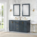 Gazsi 60" Double Bathroom Vanity Set with Grain White Composite Stone Countertop - Luxe Vanity & Tub