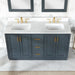 Gazsi 60" Double Bathroom Vanity Set with Grain White Composite Stone Countertop - Luxe Vanity & Tub