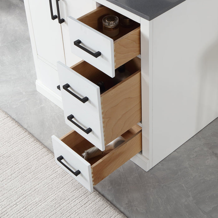 Monna 36" Single Bathroom Vanity Set with Aosta White Composite Stone Countertop - Luxe Vanity & Tub
