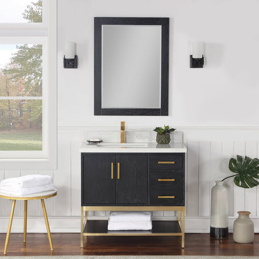 Wildy 36" Single Bathroom Vanity Set with Grain White Composite Stone Countertop - Luxe Vanity & Tub