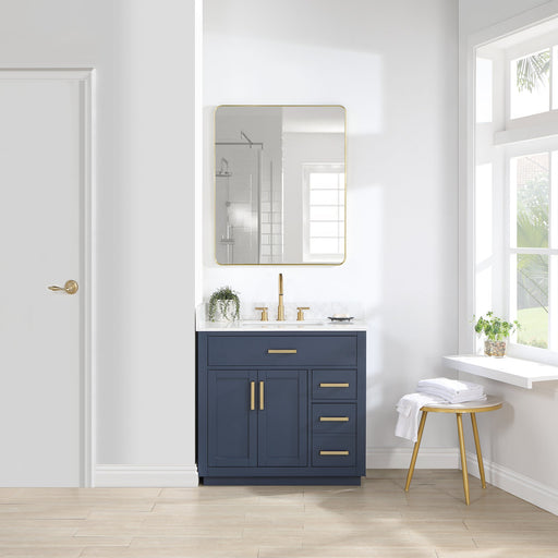 Gavino 36" Single Bathroom Vanity with Composite Stone Countertop - Luxe Vanity & Tub