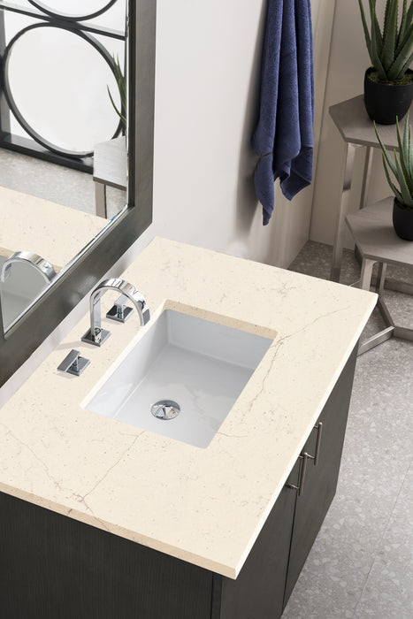 36" Metropolitan Single Bathroom Vanity, Silver Oak