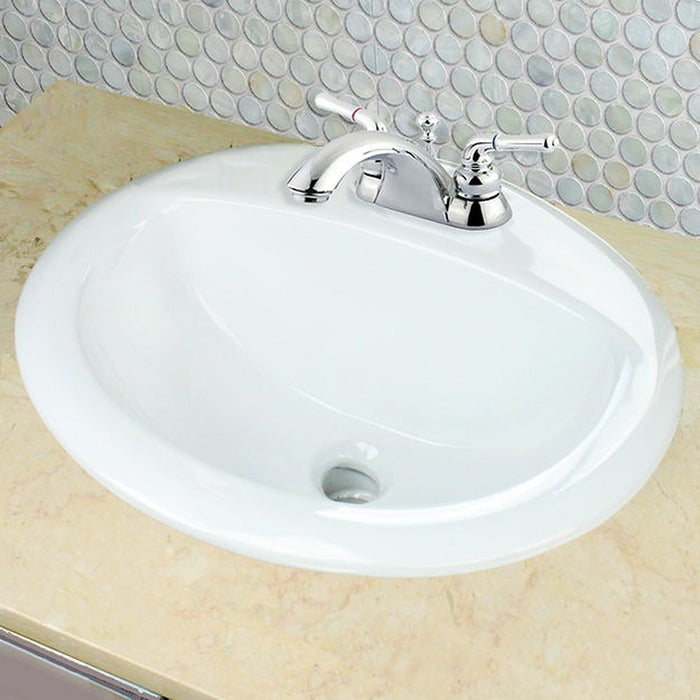 Great Point Collection Nantucket Sinks 20.25 Inch Drop-In Ceramic Vanity Sink DI2017-4 - Luxe Vanity & Tub