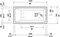 Duravit No. 1 60" x 30" Three Wall Alcove Acrylic Soaking Tub with Right Drain and Overflow - Luxe Vanity & Tub