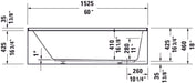 Duravit No. 1 60" x 30" Three Wall Alcove Acrylic Soaking Tub with Right Drain and Overflow - Luxe Vanity & Tub