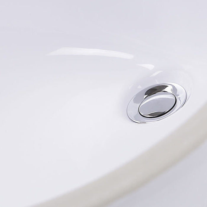 Great Point Collection Nantucket Sinks 15 Inch x 12 Inch Glazed Bottom Undermount GB-15x12-W Oval Ceramic Sink In White - Luxe Vanity & Tub