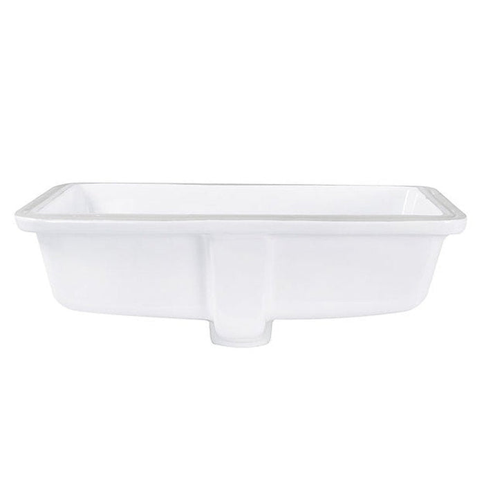 Great Point Collection Nantucket Sinks 17 Inch x 13 Inch Glazed Bottom UndermountRectangle Ceramic Sink In White - Luxe Vanity & Tub