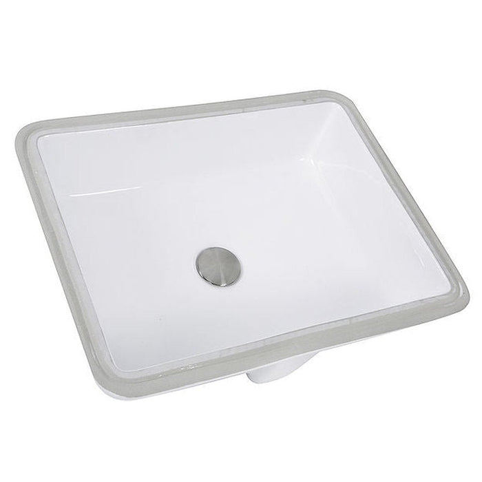 Great Point Collection Nantucket Sinks 17 Inch x 13 Inch Glazed Bottom UndermountRectangle Ceramic Sink In White - Luxe Vanity & Tub