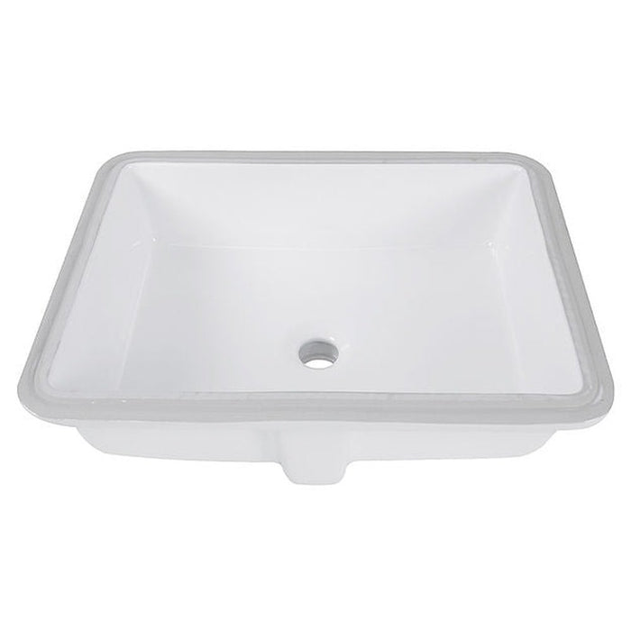 Great Point Collection Nantucket Sinks 17 Inch x 13 Inch Glazed Bottom UndermountRectangle Ceramic Sink In White - Luxe Vanity & Tub