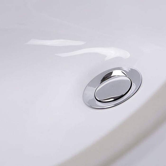 Great Point Collection Nantucket Sinks 17 Inch x 14 Inch Glazed Bottom Undermount GB-17x17-W Oval Ceramic Sink In White - Luxe Vanity & Tub