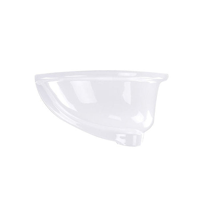 Great Point Collection Nantucket Sinks 17 Inch x 14 Inch Glazed Bottom Undermount GB-17x17-W Oval Ceramic Sink In White - Luxe Vanity & Tub