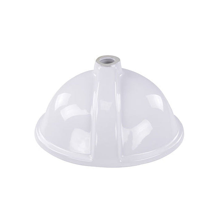 Great Point Collection Nantucket Sinks 17 Inch x 14 Inch Glazed Bottom Undermount GB-17x17-W Oval Ceramic Sink In White - Luxe Vanity & Tub