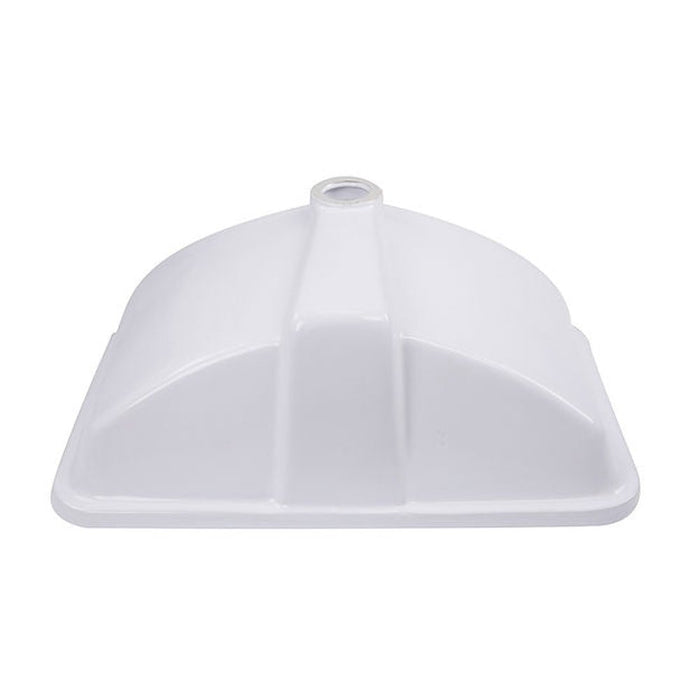 Great Point Collection Nantucket Sinks 18 Inch x 12 Inch Glazed Bottom Undermount GB-18x12-W Rectangle Ceramic Sink In White - Luxe Vanity & Tub