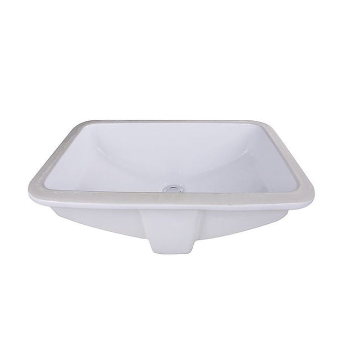 Great Point Collection Nantucket Sinks 18 Inch x 12 Inch Glazed Bottom Undermount GB-18x12-W Rectangle Ceramic Sink In White - Luxe Vanity & Tub
