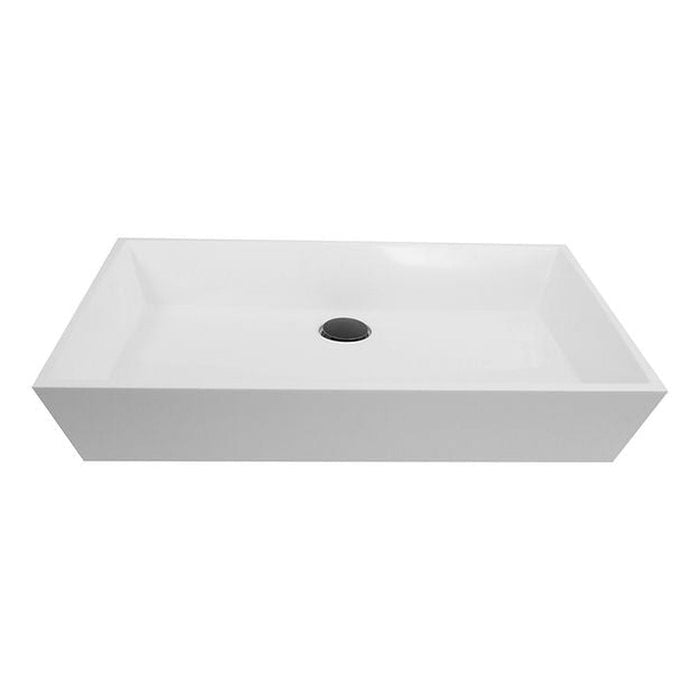 Glacier Stone Trough Sinks Nantucket Sinks Rectangle White Glacierstone Sink NS-GSTR24 - Luxe Vanity & Tub
