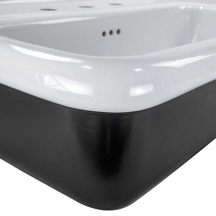 Victorian Collection Nantucket Sinks Fireclay 30's Style Sink in white with a Black Bottom - Luxe Vanity & Tub