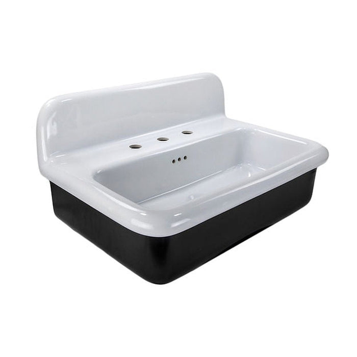 Victorian Collection Nantucket Sinks Fireclay 30's Style Sink in white with a Black Bottom - Luxe Vanity & Tub