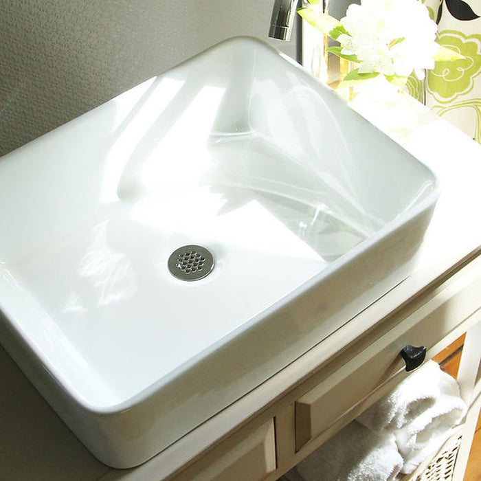 Brant Point Collection Nantucket Sinks Rectangle White Vessel Sink NSV105 - Luxe Vanity & Tub