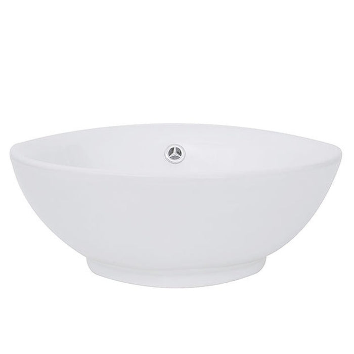 Brant Point Collection Nantucket Sinks 17" Round White Vessel Sink With Overflow NSV218 - Luxe Vanity & Tub