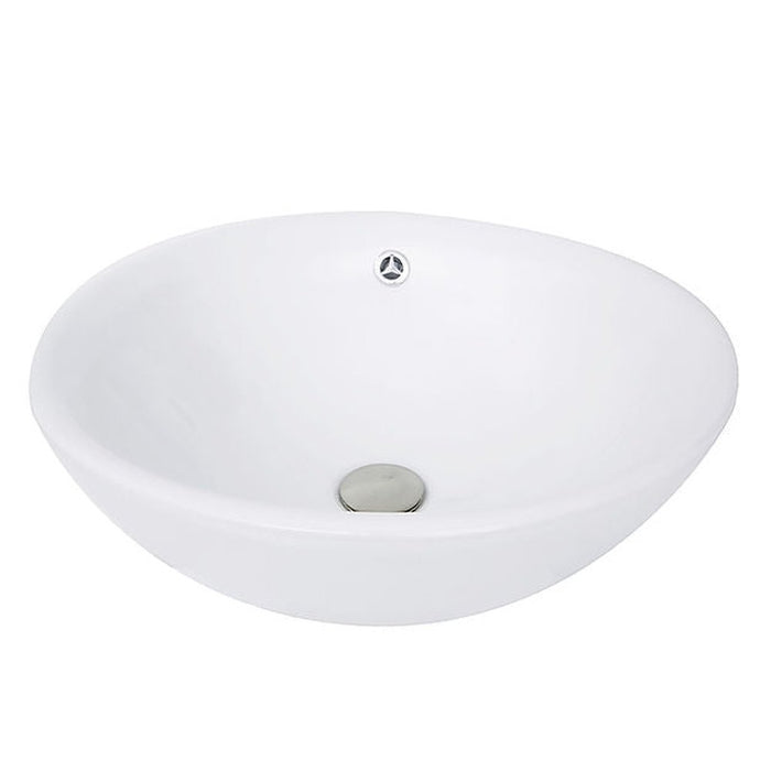 Brant Point Collection Nantucket Sinks 17" Round White Vessel Sink With Overflow NSV218 - Luxe Vanity & Tub