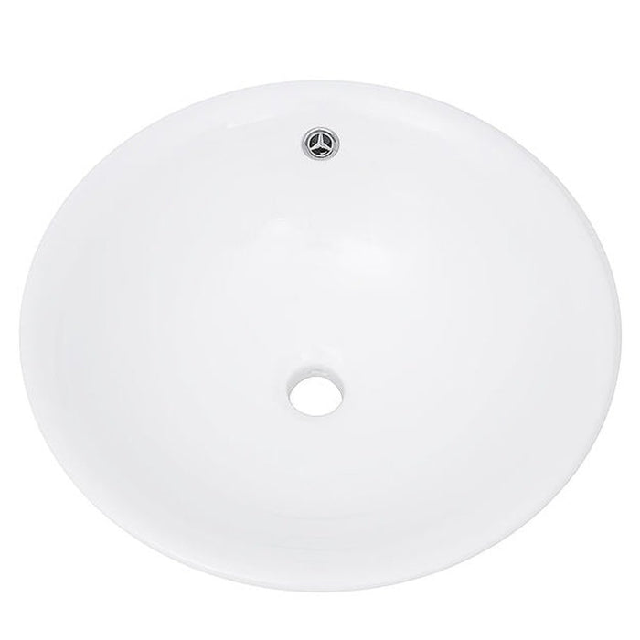 Brant Point Collection Nantucket Sinks 17" Round White Vessel Sink With Overflow NSV218 - Luxe Vanity & Tub