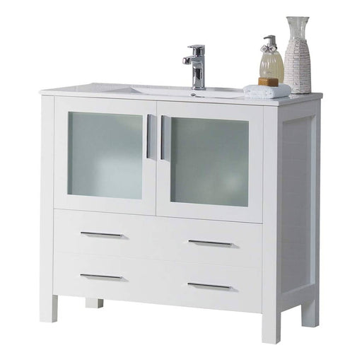 Blossom Sydney 36" Vanity, Ceramic/Ceramic Vessel Sink and Optional Mirror - Luxe Vanity & Tub