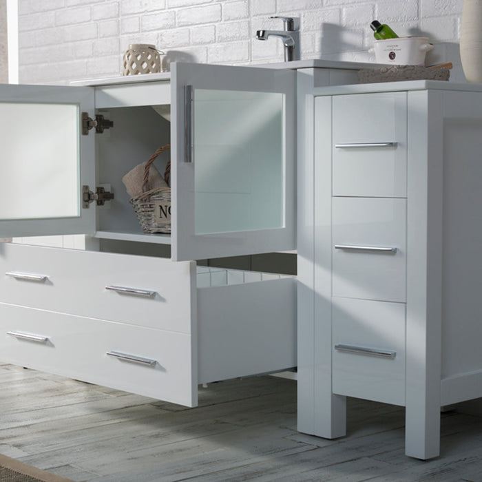 Blossom Sydney 54" Vanity Set, Side Cabinets, Vessel Sink and Optional Mirror - Luxe Vanity & Tub