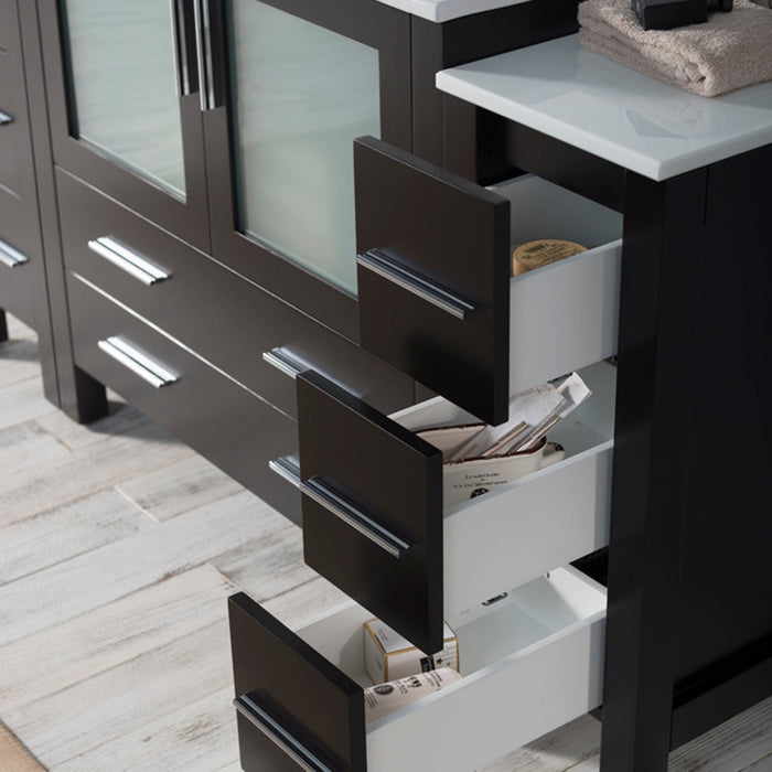 Blossom Sydney 54" Vanity Set, Side Cabinets, Vessel Sink and Optional Mirror - Luxe Vanity & Tub