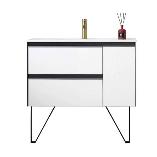 Blossom Berlin 36 Inch Vanity Base in White. Available with Acrylic Sink - The Bath Vanities