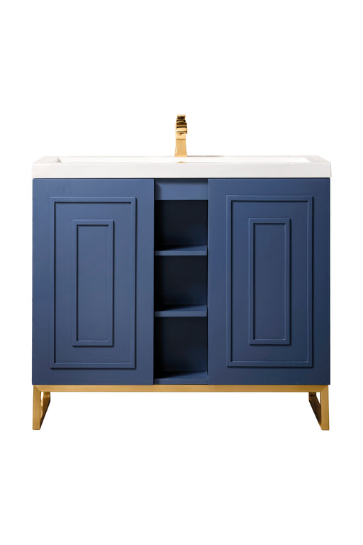 Alicante' 39.5" Single Vanity in Azure Blue Single Bathroom Vanity James Martin Vanities 