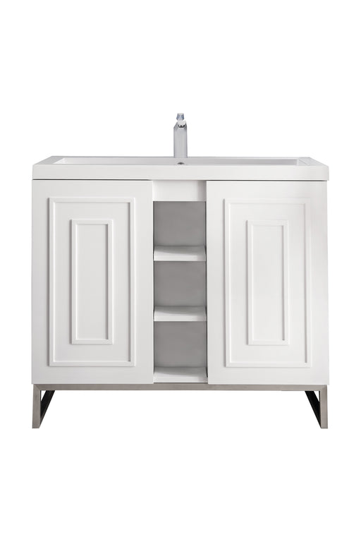 Alicante' 39.5" Single Vanity in Glossy White Single Bathroom Vanity James Martin Vanities No Base 