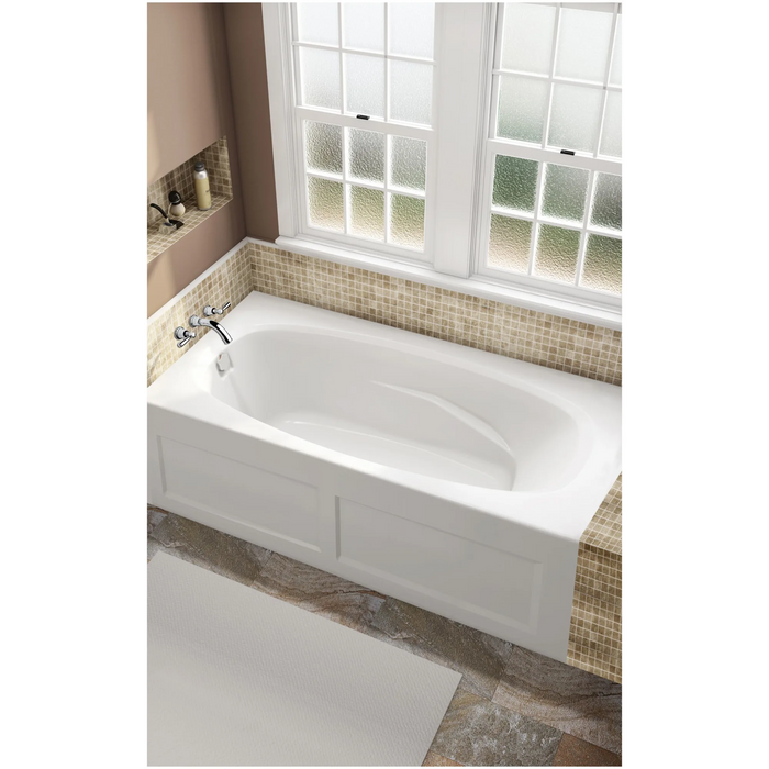 Jacuzzi Signature 72" Acrylic Soaking Bathtub for Alcove Installation with Reversible Drain - White - Luxe Vanity & Tub