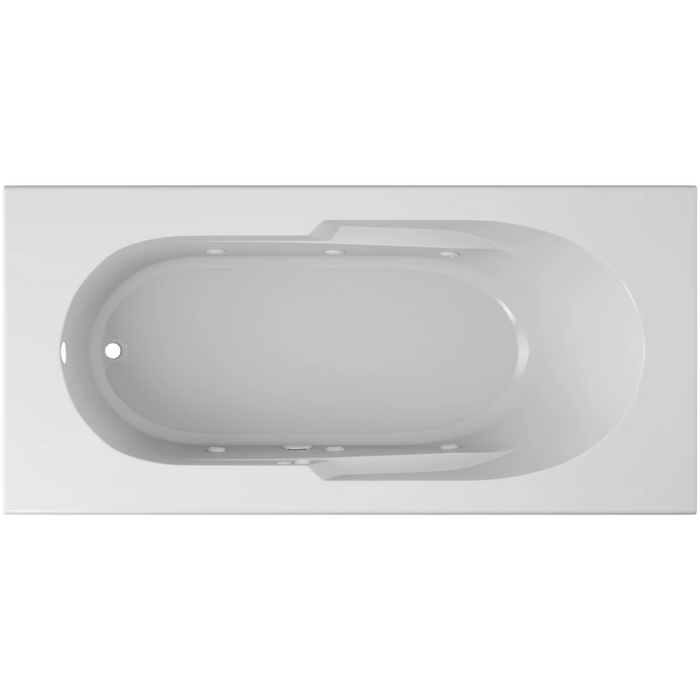 Jacuzzi Signature 72" Drop In Whirlpool Bathtub with 6 Jets, Air Controls, Left Drain and Right Pump - White - Luxe Vanity & Tub