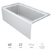 Linea 60" x 32" Acrylic Soaking Bathtub for Alcove Installation with Left Hand Drain - Luxe Vanity & Tub